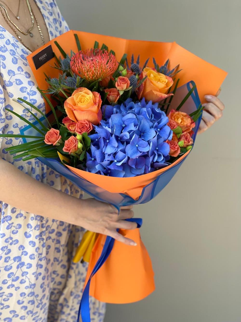 Blue And Orange Flowers